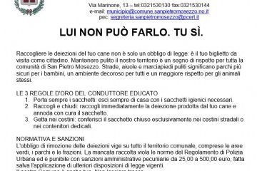Lui non può farlo. Tu Sì. Campagna di sensibilizzazione del Comune di San Pietro Mosezzo
